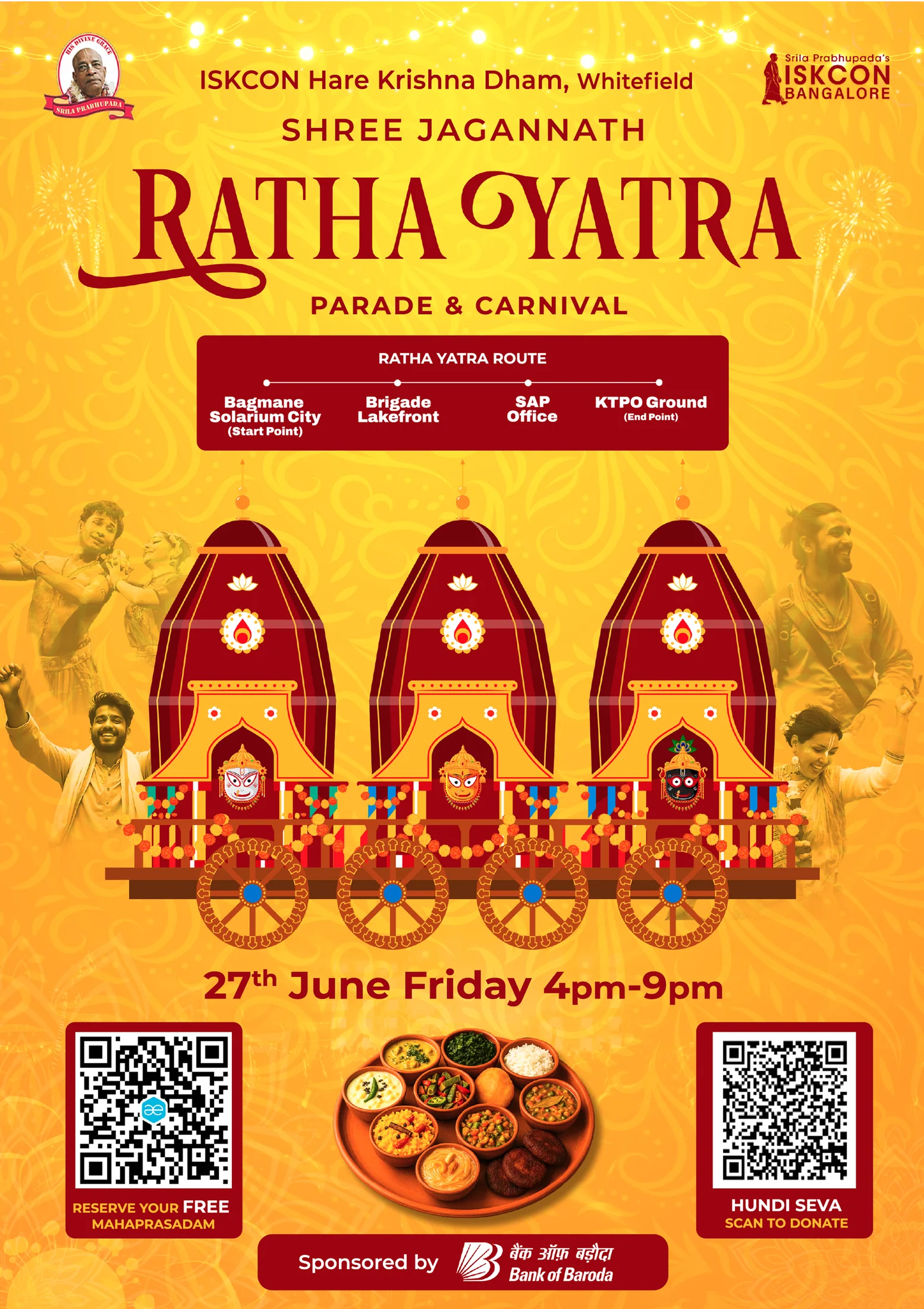 ISKCON Bangalore, Ratha Yatra. Design by Smita.