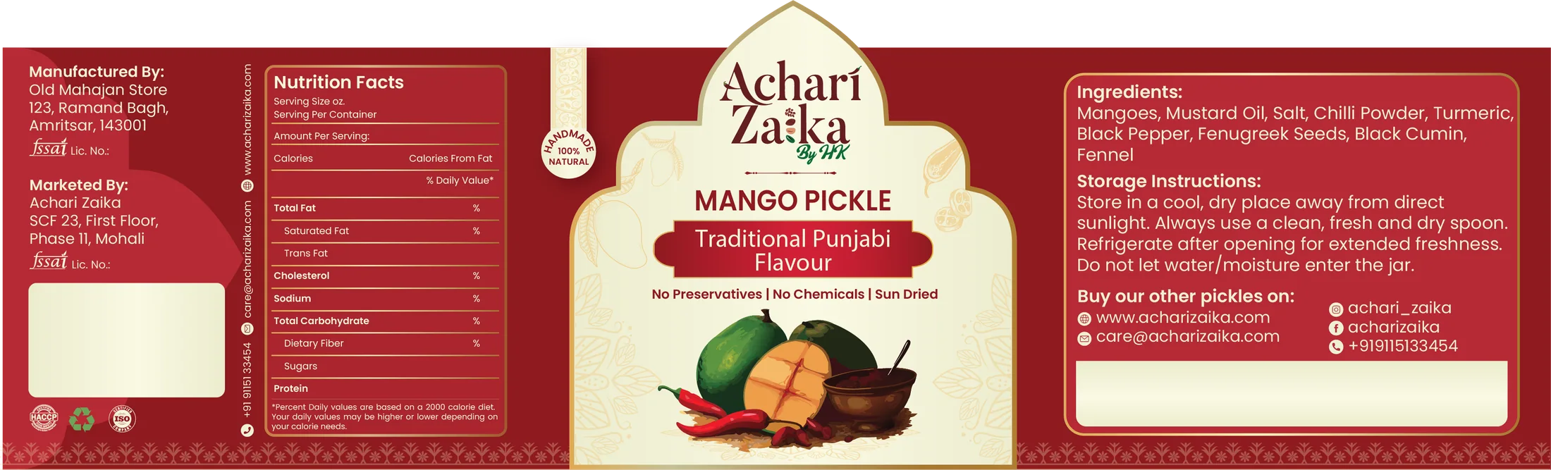 Achari Zaika, Mango Pickle. Design by Smita.