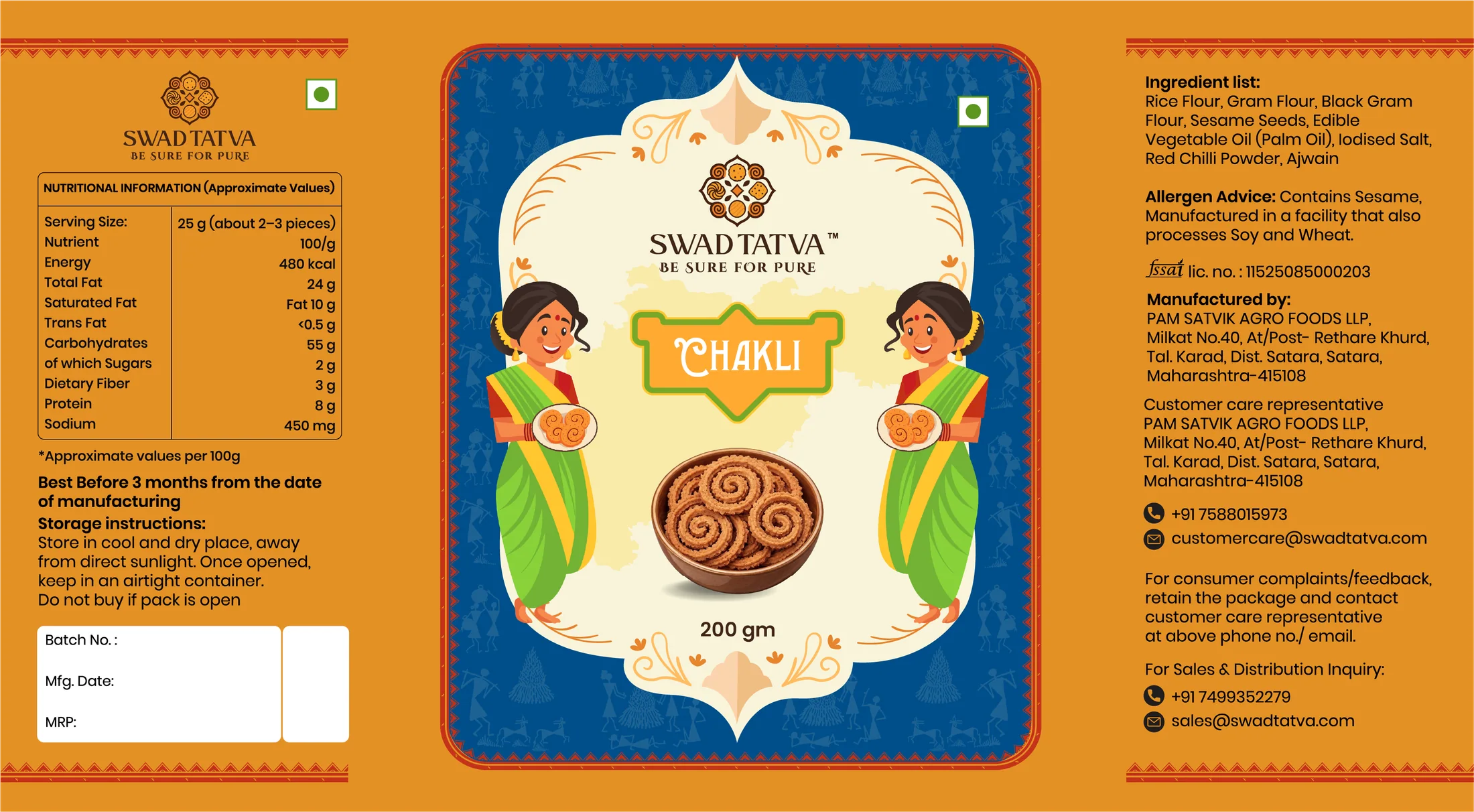Swad Tatva, Namkeen range. Design by Smita.